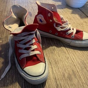 Converse high top - red - old school - fits like a 6.5-7 women